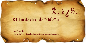 Klimstein Ádám névjegykártya